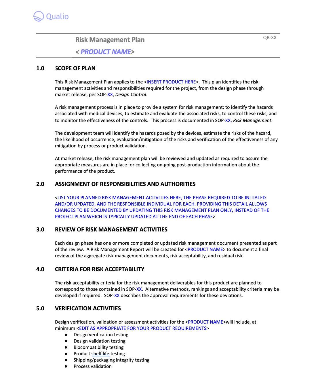 Medical Device Risk Assessment Template Siamptu